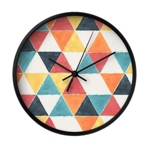 Modern Colorful Triangles Wall Clock