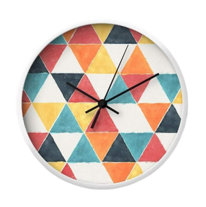 Modern Colorful Triangles Wall Clock