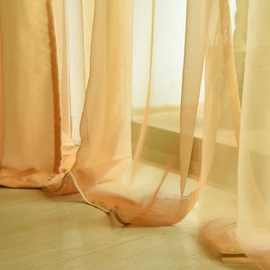 Orange Sheer Polyester Living Room and Bedroom Curtains