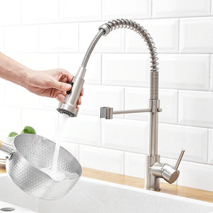 Brushed Nickel Pull Down Kitchen  Faucet 360 Rotating