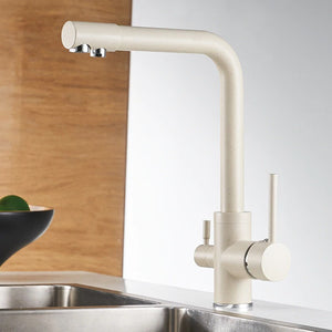 Brass Brown Kitchen Faucet Rotating and Water Purifying