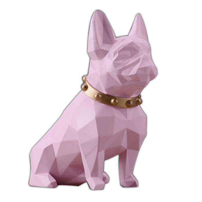 Decorative Ornamental Pink Big Dog Figurine Accessories