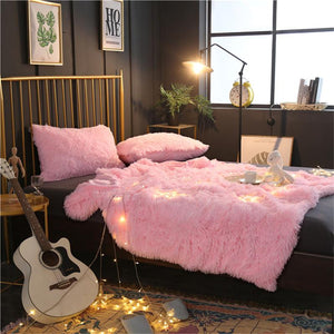 Long Plush Fabric Pink Blanket - Hansel & Gretel Home Decor