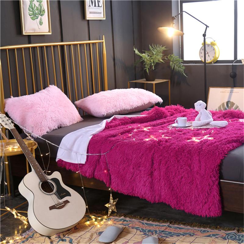 Long Plush Fabric Purple Blanket - Hansel & Gretel Home Decor