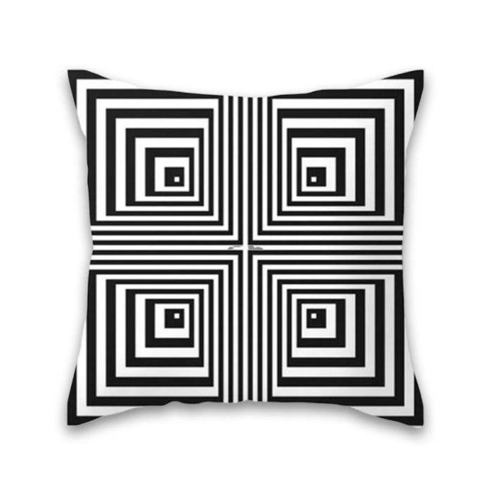 Luxurious Black and White Decorative Pillow Case