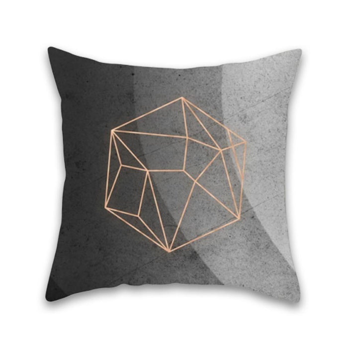 Luxurious Gray and Gold Decorative Pillow Case