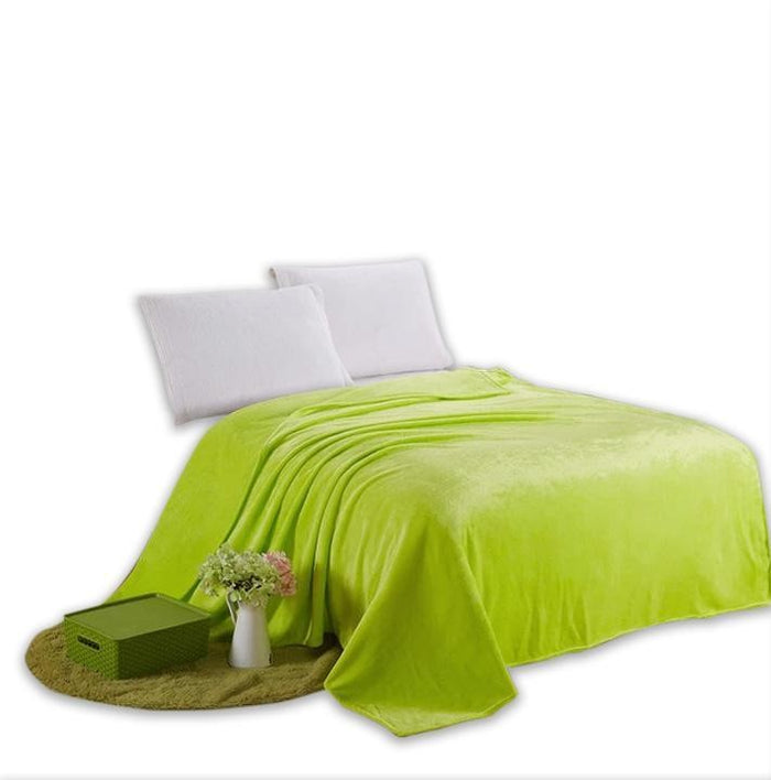 Microfiber Fleece Fabric Green Blanket