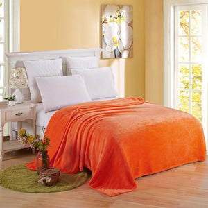 Microfiber Fabric Orange Blanket - Hansel & Gretel Home Decor