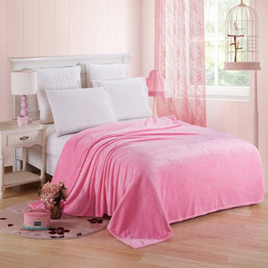 Microfiber Fabric Pink Blanket - Hansel & Gretel Home Decor