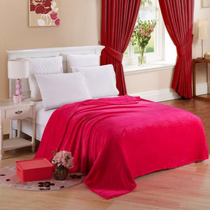 Microfiber Fabric Red Blanket - Hansel & Gretel Home Decor
