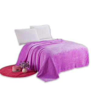 Microfiber Fleece Fabric Purple Blanket - Hansel & Gretel Home Decor