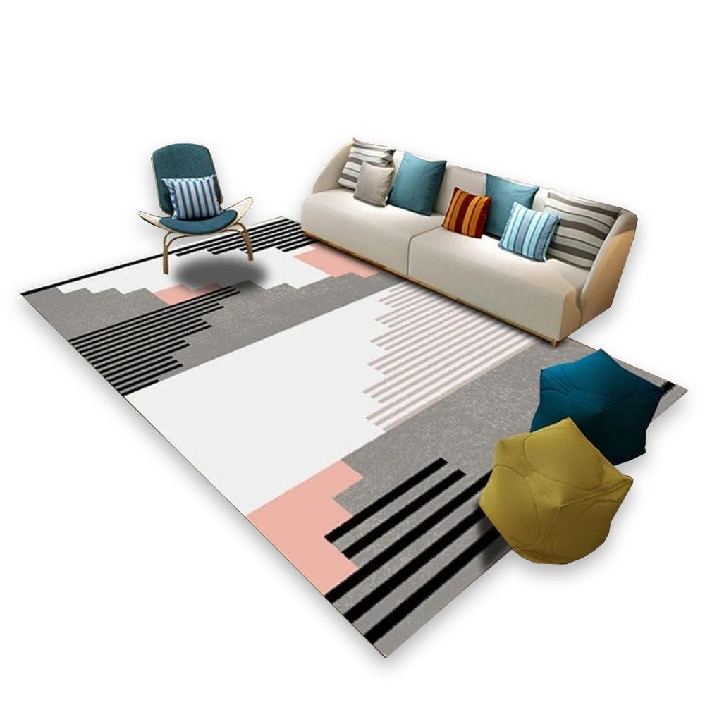 Multicolor Stair Lines Living Room Carpet - Hansel & Gretel Home Decor