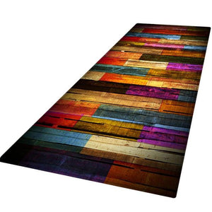 Multicolour Rainbow Wood Porch Carpet - Hansel & Gretel Home Decor