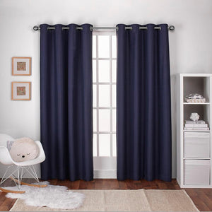 Blue Cotton Polyester Living Room and Bedroom Curtains - Hansel & Gretel Home Decor