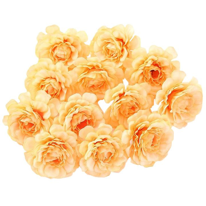 Orange Artificial Flowers Spring Rose Head