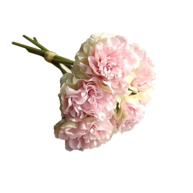 Peach Artificial Flowers Hydrangeas Bouquet - Hansel & Gretel Home Decor