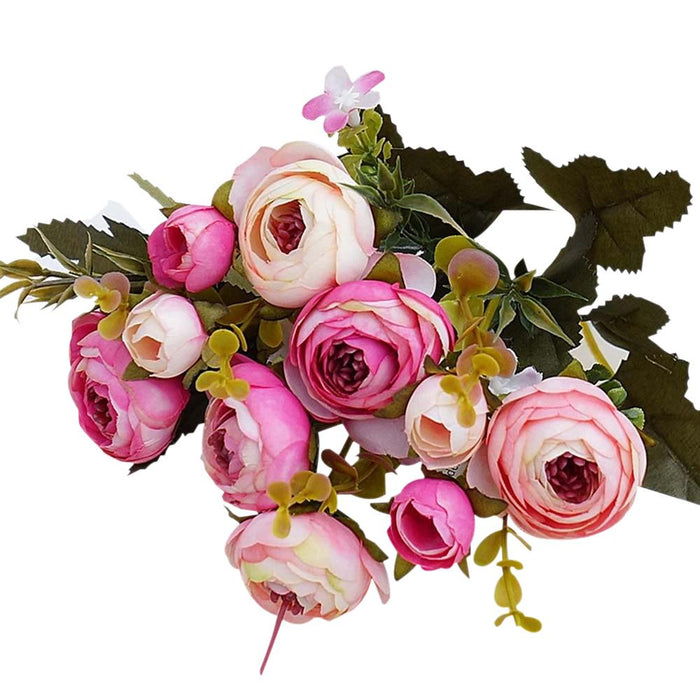 Pink and Peach Artificial Flowers Rose Bouquet