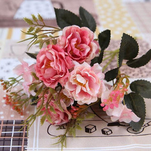 Pink Artificial Flowers Peony Bouquet - Hansel & Gretel Home Decor