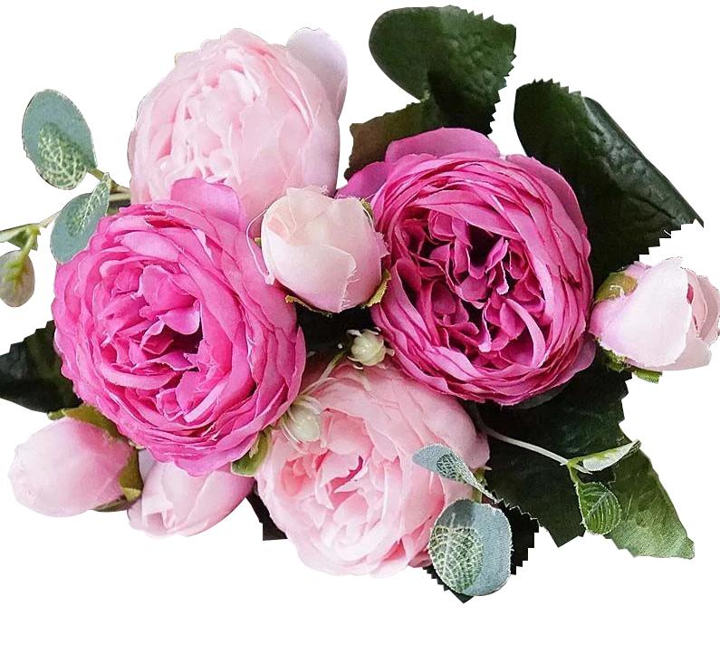 Pink Artificial Flowers Peony Bouquet - Hansel & Gretel Home Decor