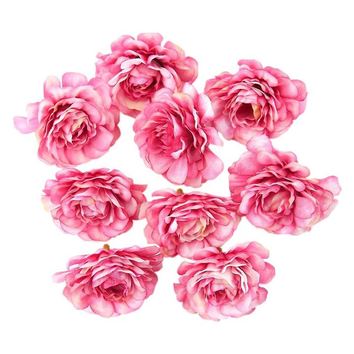 Pink Artificial Flowers Spring Rose Head