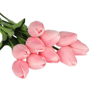 Pink Artificial Flowers Tulip Bouquet - Hansel & Gretel Home Decor
