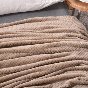 Polar Fleece Fabric Brown Blanket - Hansel & Gretel Home Decor