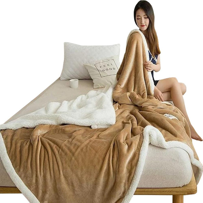 Polyester Cotton Brown Blanket