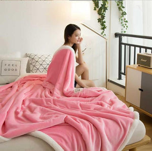 Polyester Cotton Pink Blanket - Hansel & Gretel Home Decor