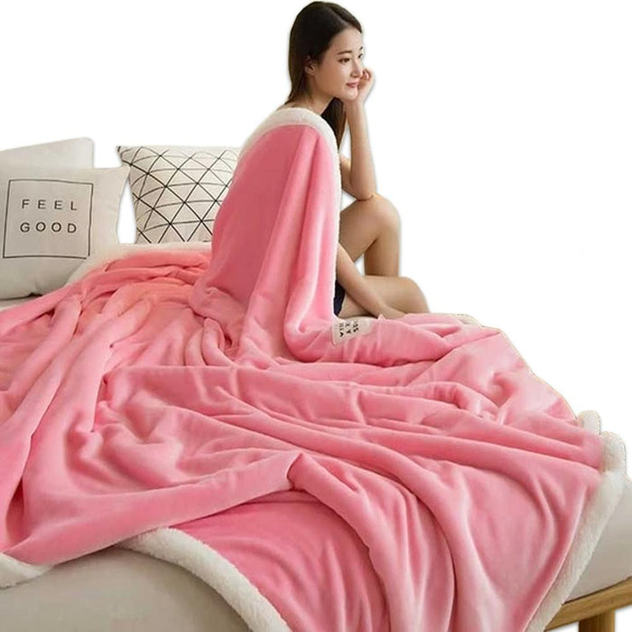 Polyester Cotton Pink Blanket