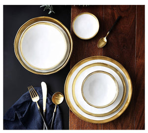 Nordic Style White Ceramic Dinner  Plate