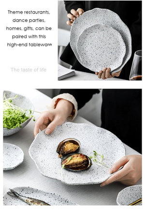 Modern Granite  Ceramic Dinner Plate