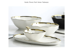 Luxury Ceramic  Wave Pattern Dinner Plate