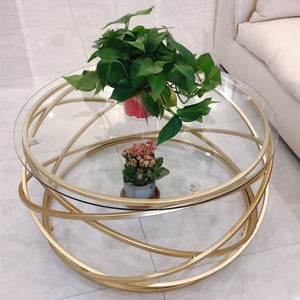 Gold Modern Round Coffee Table