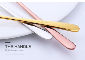 Stainless Steel  Silver Spoon Fork Long Handle