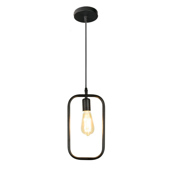 Scandinavian Black Rectangle Hanging Lamp