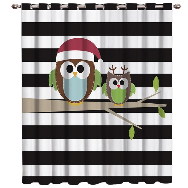 Owl Cartoon Children's Room Curtain