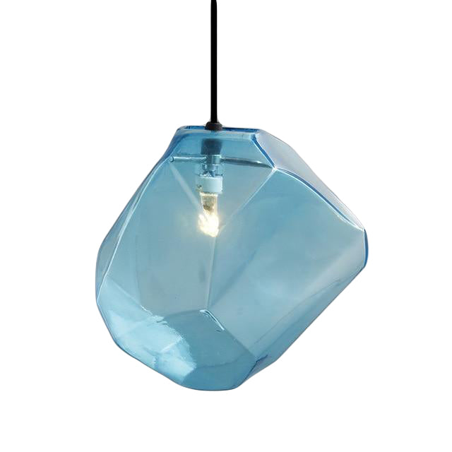 Blue Modern Crystal Hanging Lamp