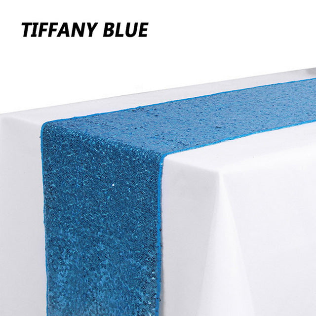 Modern Glittery Blue Table Runner