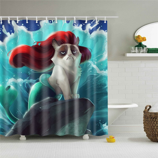 Little Mermaid Dog Polyester Bathroom Curtain - Hansel & Gretel Home Decor