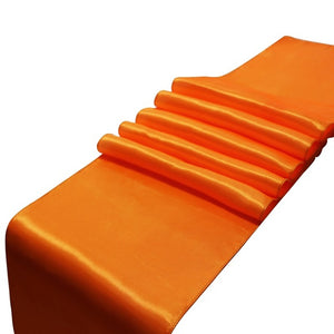 Modern Orange Satin Table Runner