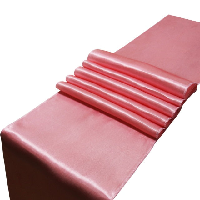 Modern Pink Satin Table Runner