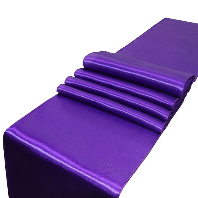 Modern Purple Satin Table Runner