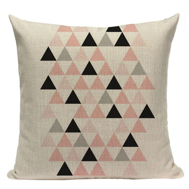 Nordic Shades of Pink and Brown Decorative Pillow Case