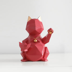 Decorative Ornamental Red Cat Figurine - Hansel & Gretel Home Decor