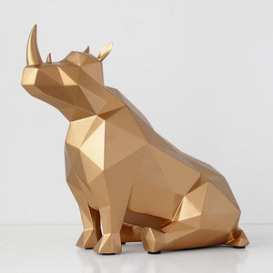 Decorative Ornamental Gold Rhino Figurine Accessories - Hansel & Gretel Home Decor