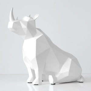 Decorative Ornamental White Rhino Figurine Accessories - Hansel & Gretel Home Decor