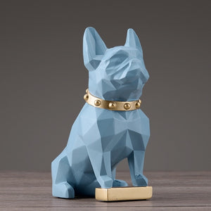 Decorative Ornamental Blue Big Dog Figurine Accessories - Hansel & Gretel Home Decor