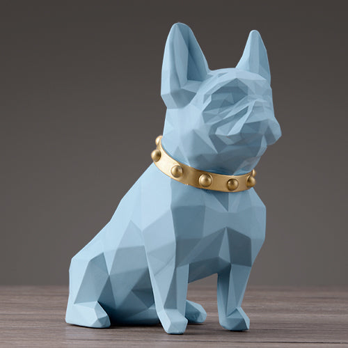 Decorative Ornamental Blue Small Dog Figurine Accessories - Hansel & Gretel Home Decor