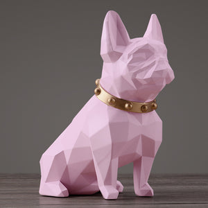 Decorative Ornamental Pink Big Dog Figurine Accessories - Hansel & Gretel Home Decor