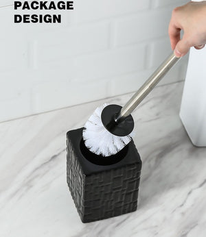 Modern Toilet Brush and Holder Black Ceramic Base - Hansel & Gretel Home Decor